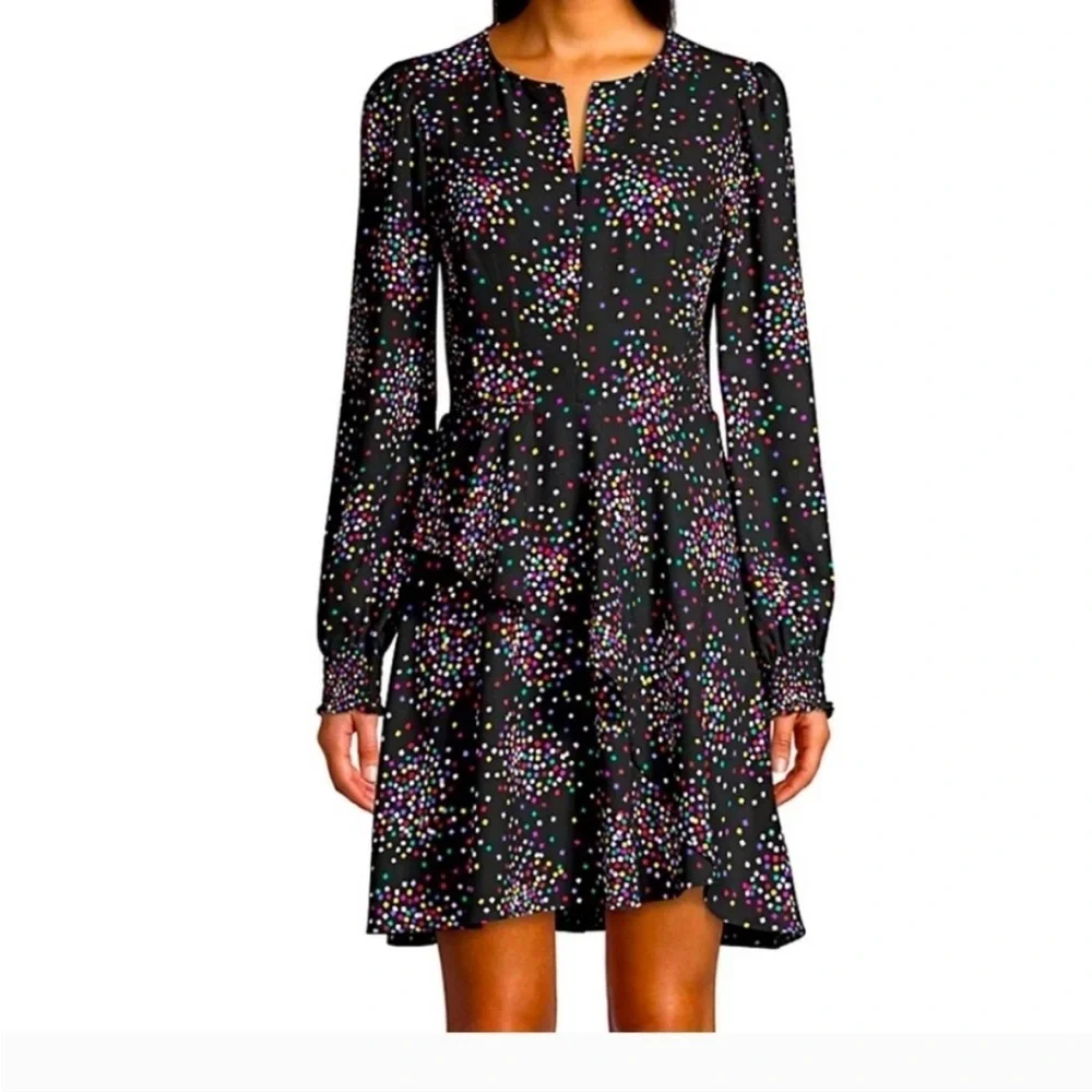 kate spade new york Confetti Pop Dress Size 2 Smocked Ruffle Tiered Colorful